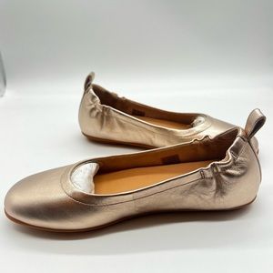 Fit flop rose gold allegro leather ballet flats women’s 7